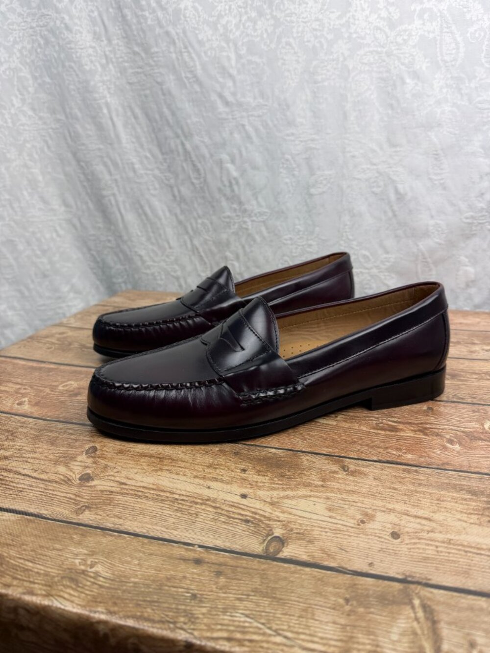 Johnston & Murphy Men’s Penny Loafers Burgundy Leather Size 13 - Picture 8 of 11